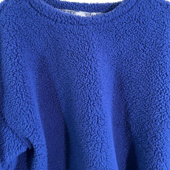 Muk Luks Chunky Blue Crew Neck Pullover Sweatshirt - Picture 7 of 11